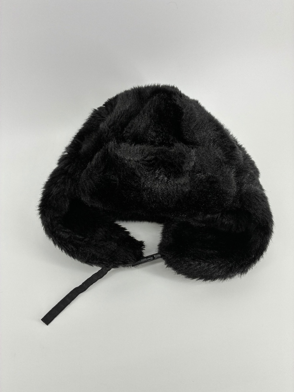 Black Faux Fur Trapper Hat Outdoor Cozy Cottagecore Spring Winter